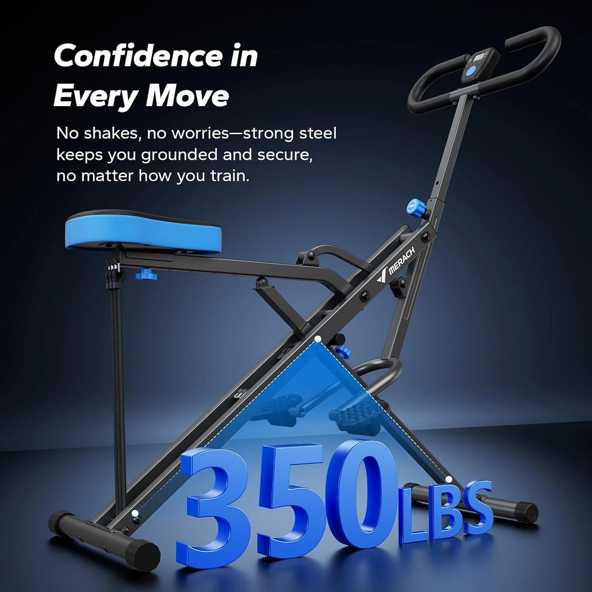 MERACH Foldable Adjustable Squat Rowing Machine for Home Workouts
