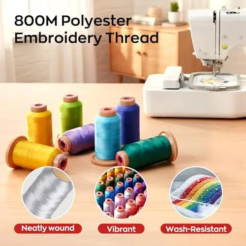 POOLIN EOC07 Computerized Embroidery Machine Bundle With Thread And Bobbins