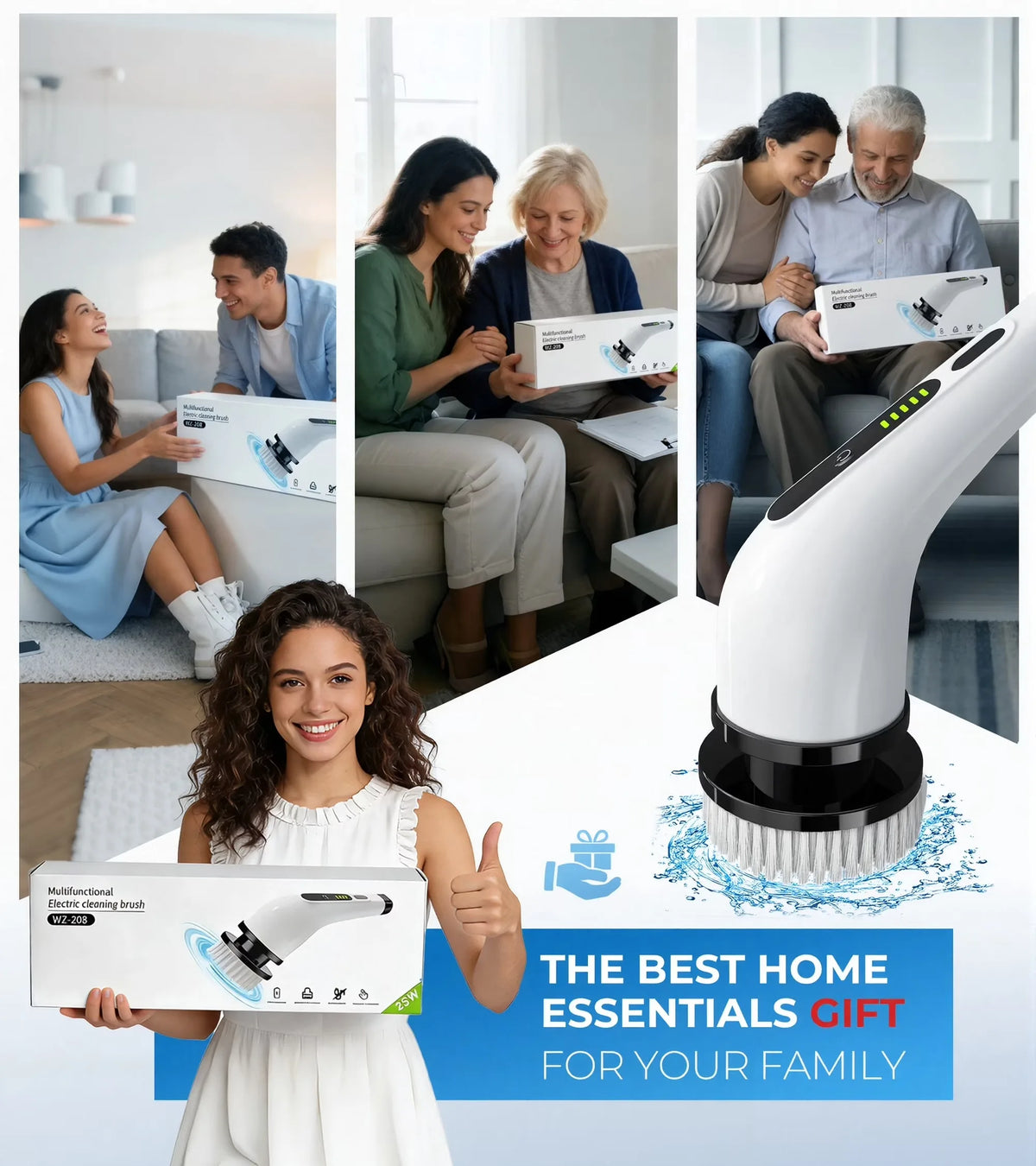 Cordless Electric Spin Scrubber for Bathroom and Kitchen Cleaning