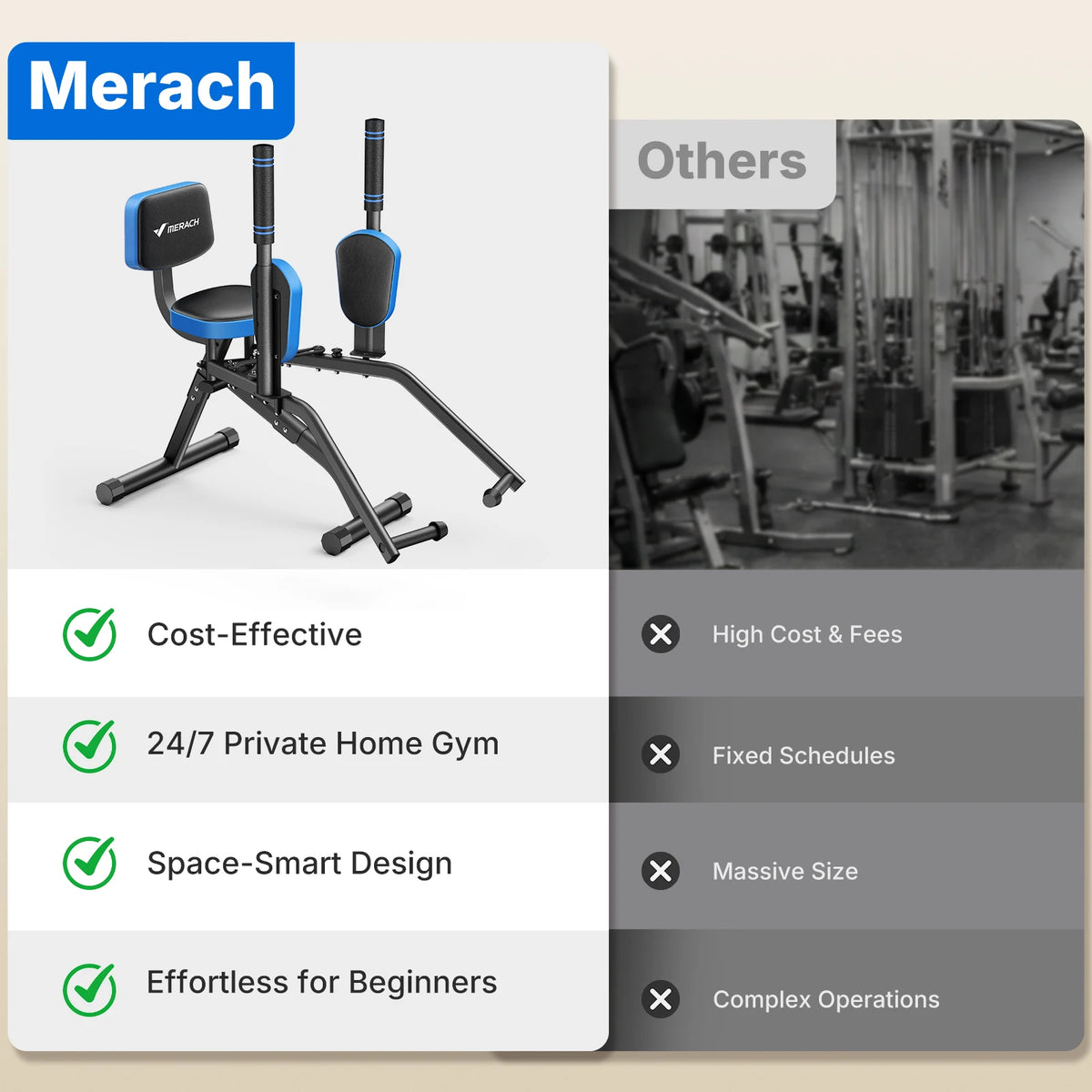 MERACH Hip Abductor Machine for Glute and Outer Thigh Training