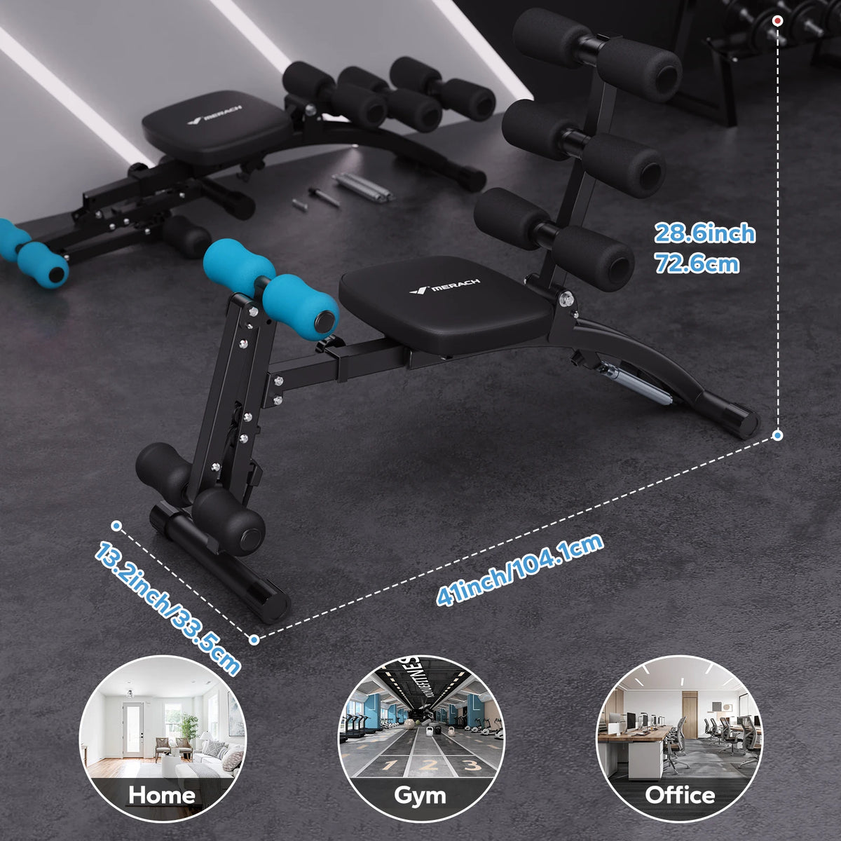 MERACH Adjustable Ab Trainer Bench for Home Strength Training
