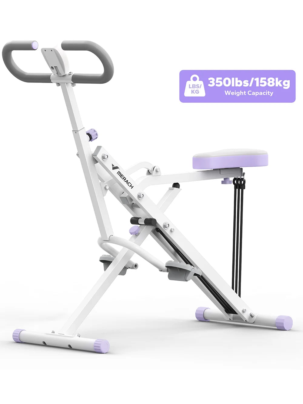 MERACH Foldable Adjustable Squat Rowing Machine for Home Workouts