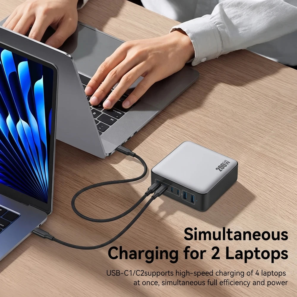 200W Six-in-One USB-C Fast Charging Power Station Charger