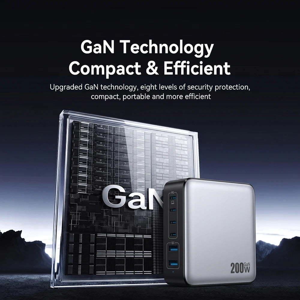 200W Six-in-One USB-C Fast Charging Power Station Charger