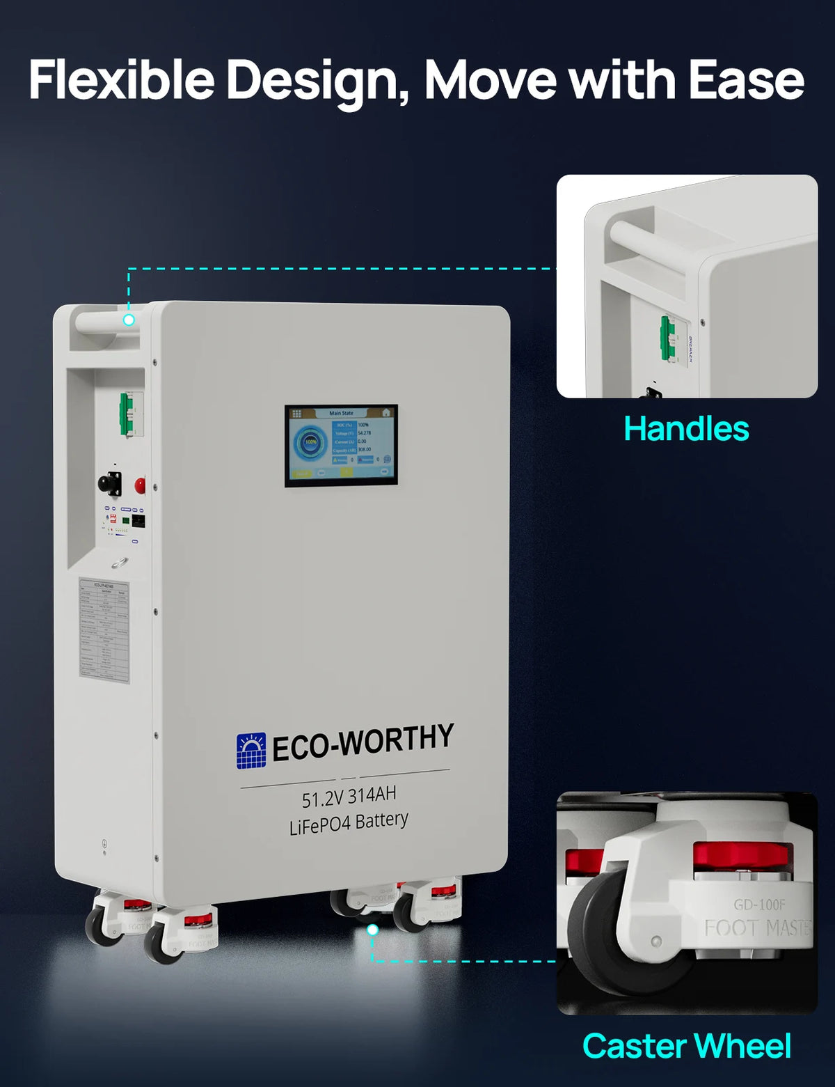 ECO-WORTHY LiFePO4 Energy Storage System With 10kW Hybrid Inverter