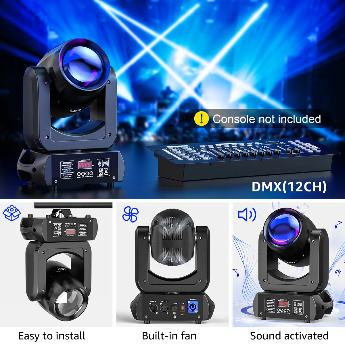 U'King Beam Moving Head Lights With Prism And Gobo Effects