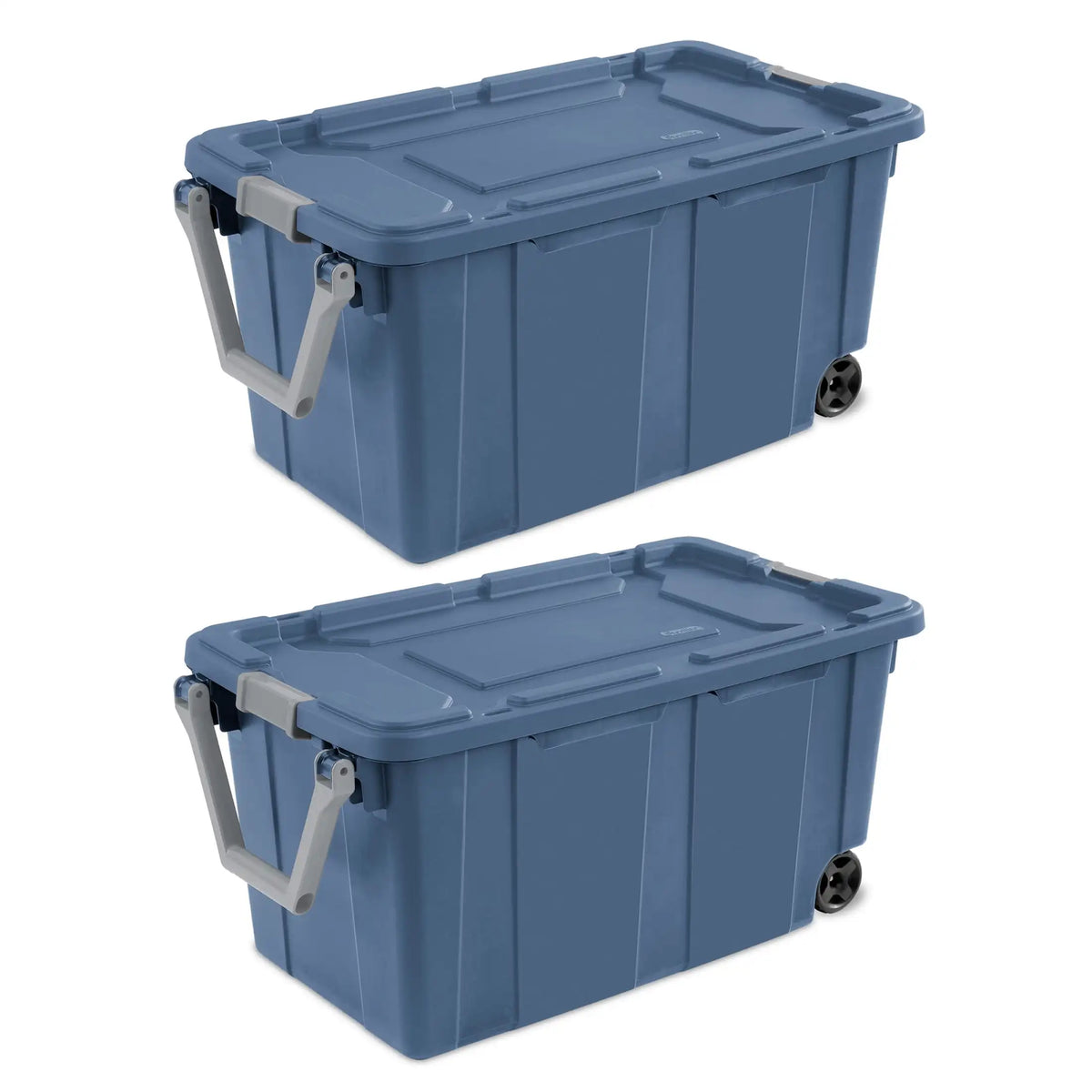 Sterilite Industrial Wheeled Plastic Storage Bin With Convenient Handle