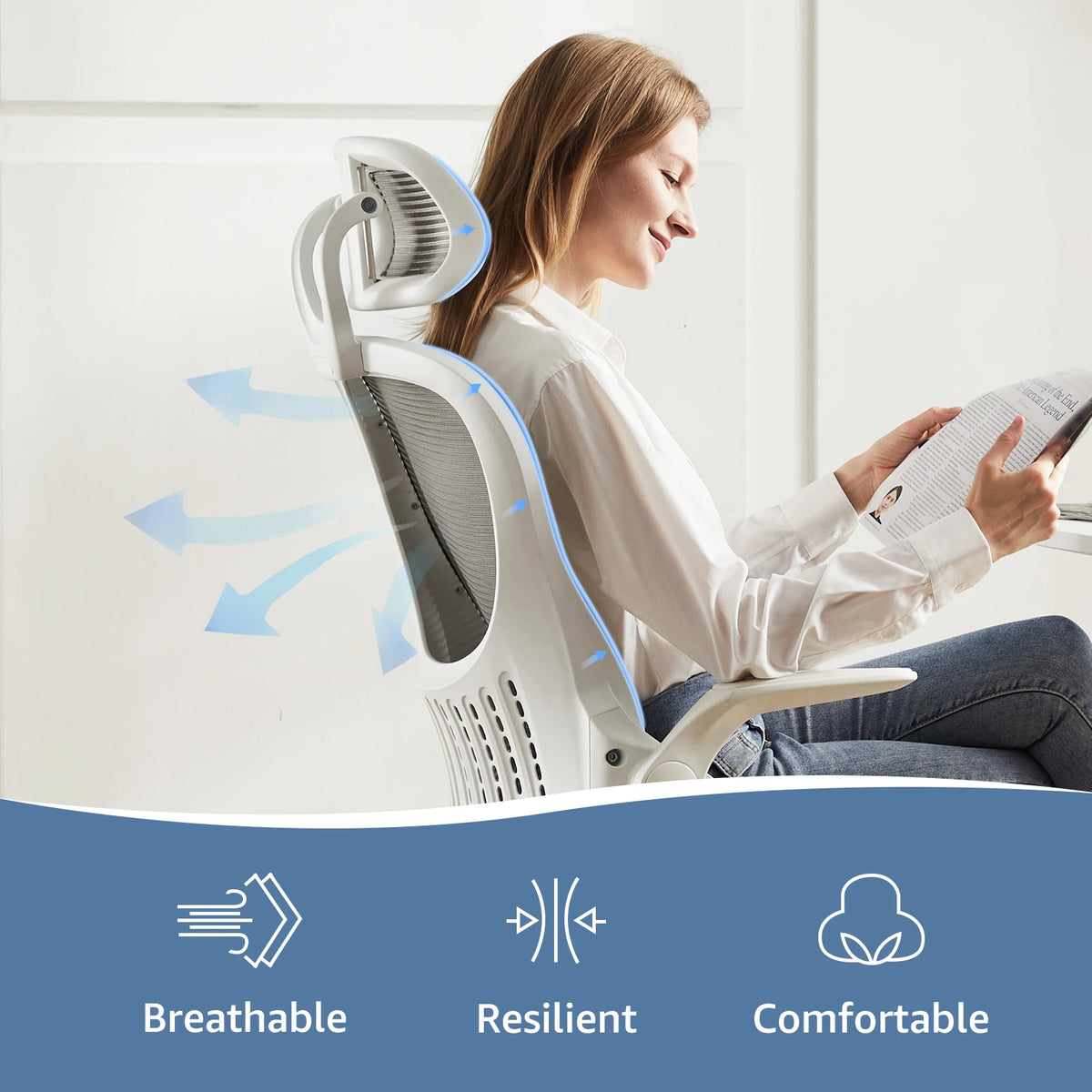 JHK Mesh Ergonomic Office Chair With Lumbar Support
