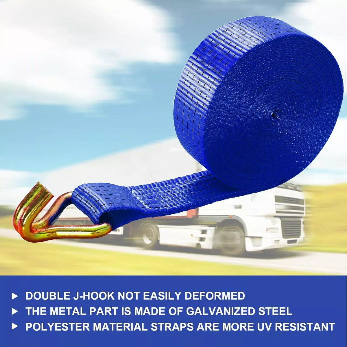 TLGREEN Heavy Duty Double J Hook Ratchet Tie Down Straps