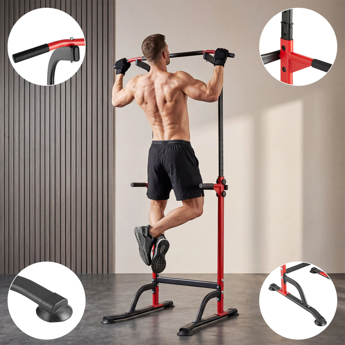 Adjustable Power Tower for Pull Ups Dips and Strength Training