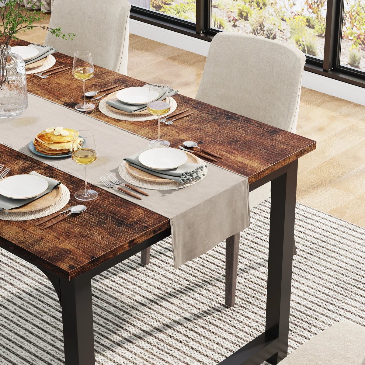 Tribesigns Industrial Dining Table for Kitchen and Dining Room