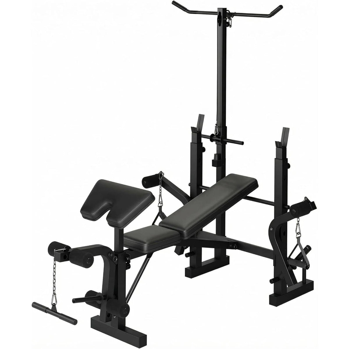 HiMISS Adjustable Weight Bench With Squat Rack And Lat Pulldown