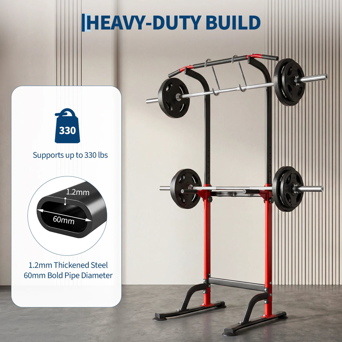 Adjustable Power Tower for Pull Ups Dips and Strength Training