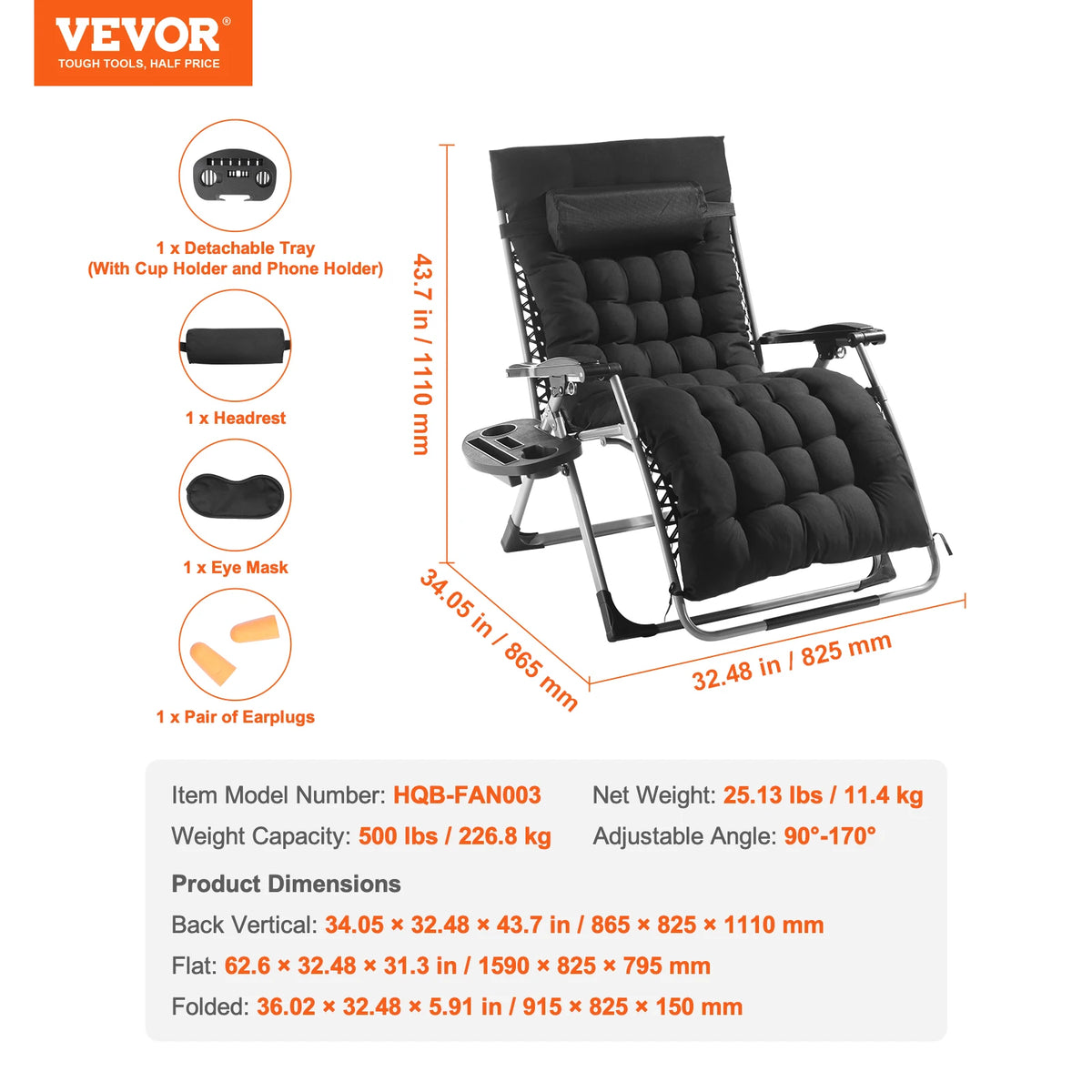 SucceBuy Zero Gravity Recliner Chair With Cushion And Cupholder