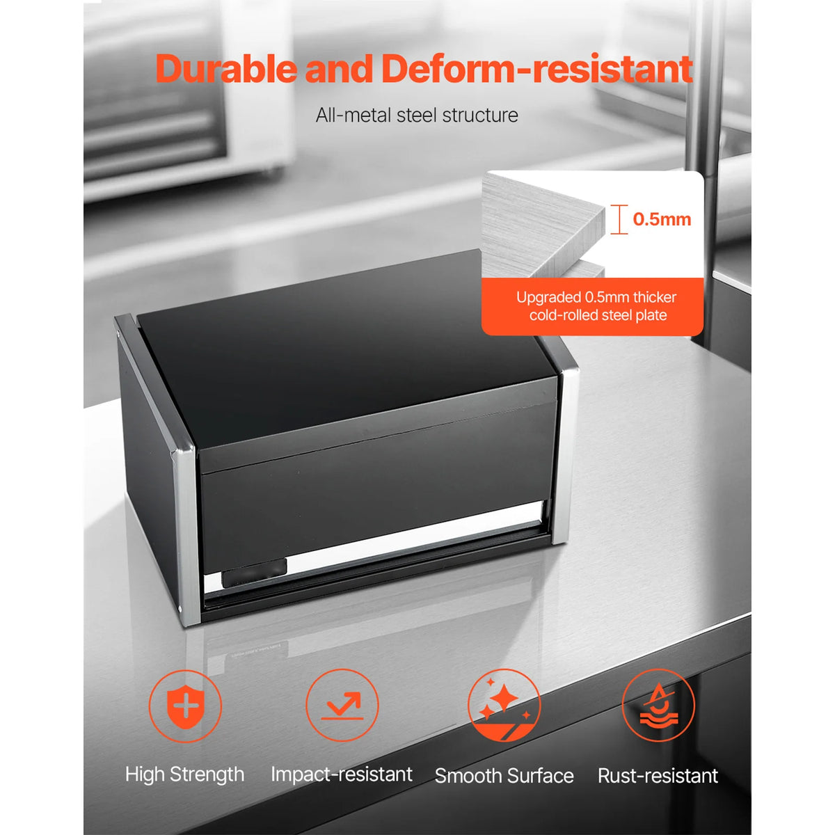 SucceBuy Portable Three Drawer Metal Tool Chest for Garage Storage