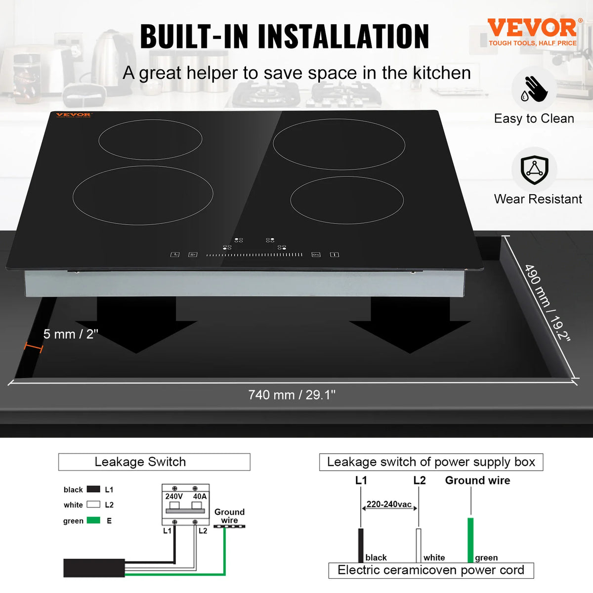 SucceBuy Built In Electric Cooktop With Multiple Powerful Burners