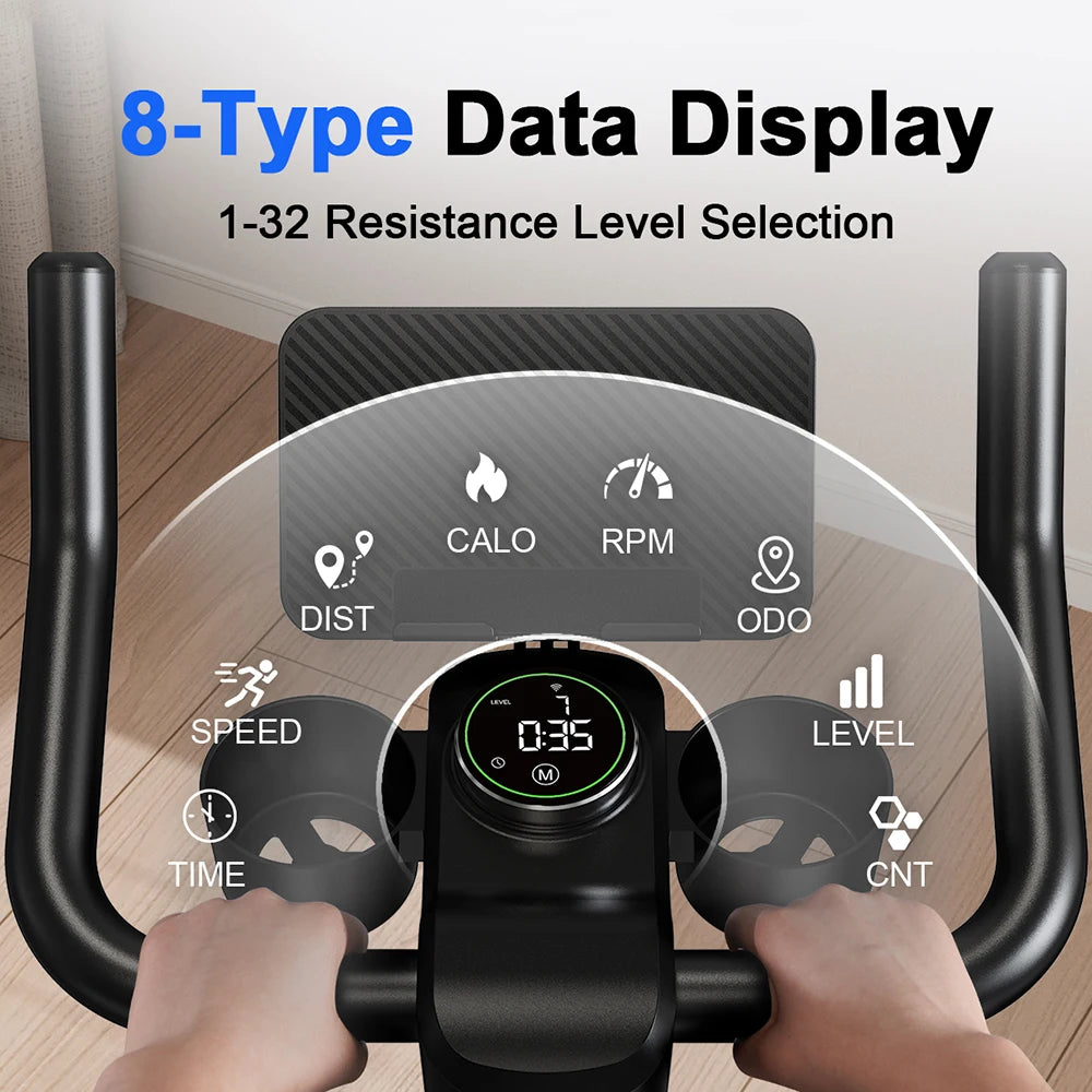 LACUFFY Magnetic Resistance Exercise Bike With 32 Resistance Levels