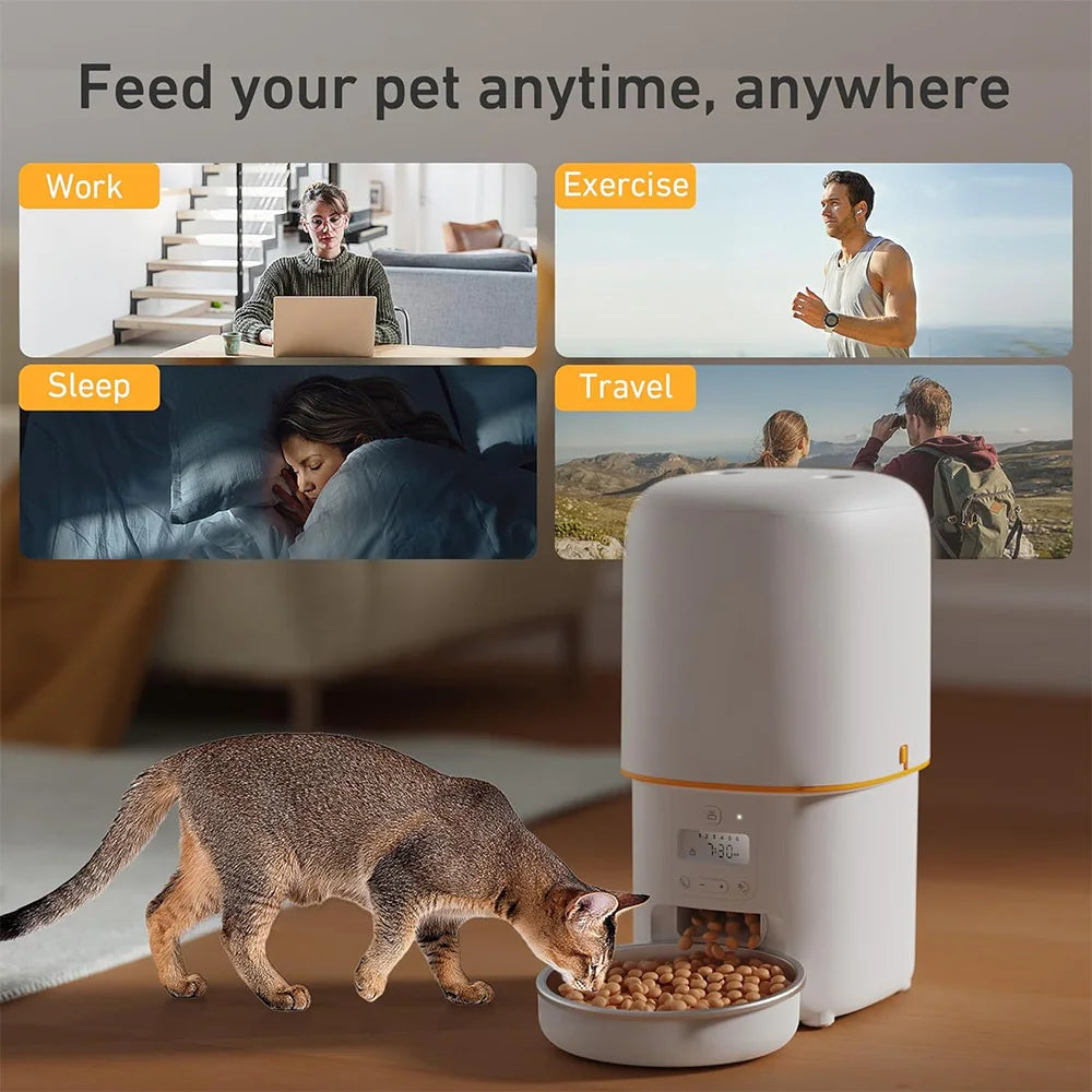 Nityers Automatic Cat Feeder With Voice Recording And Steel Bowl