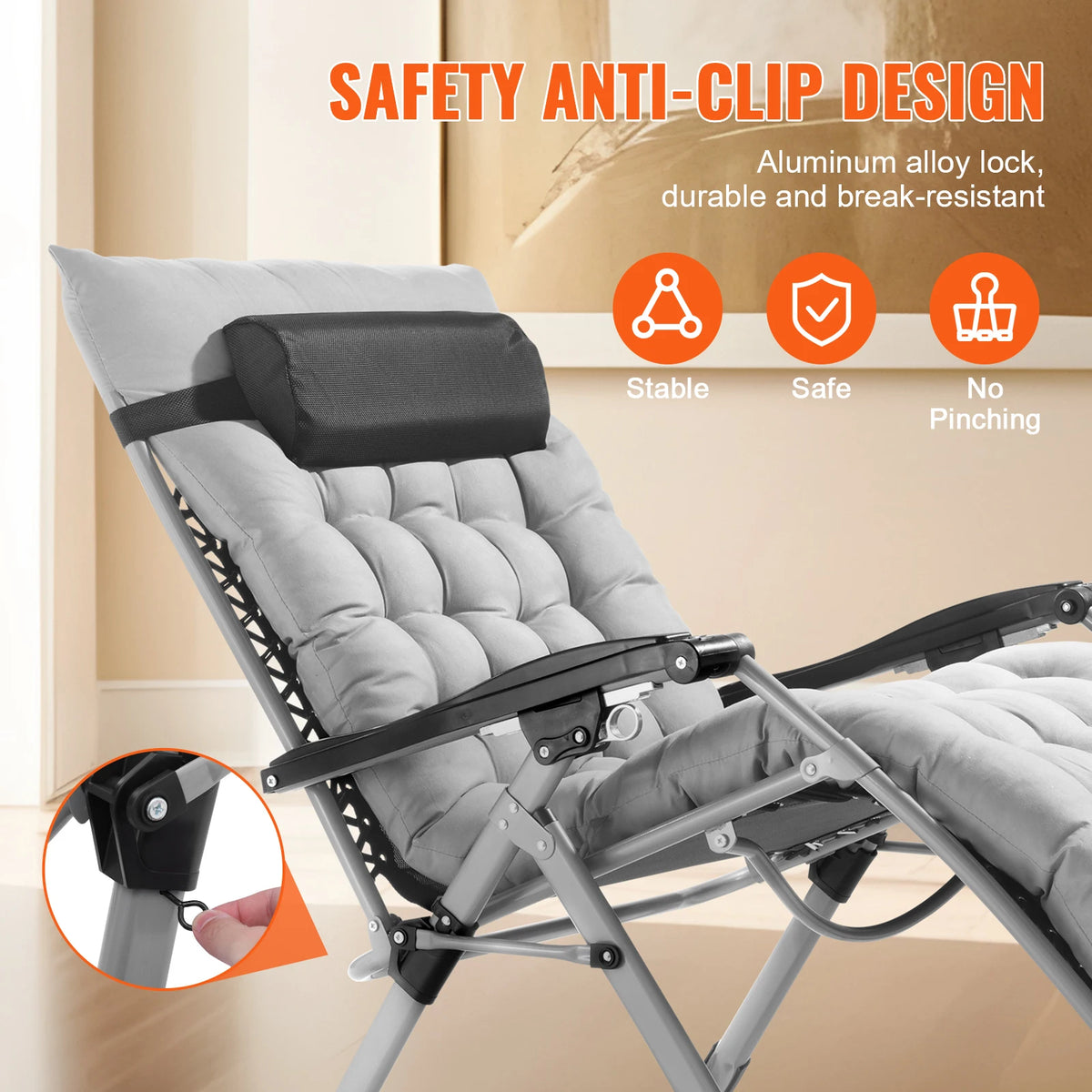 SucceBuy Zero Gravity Recliner Chair With Cushion And Cupholder