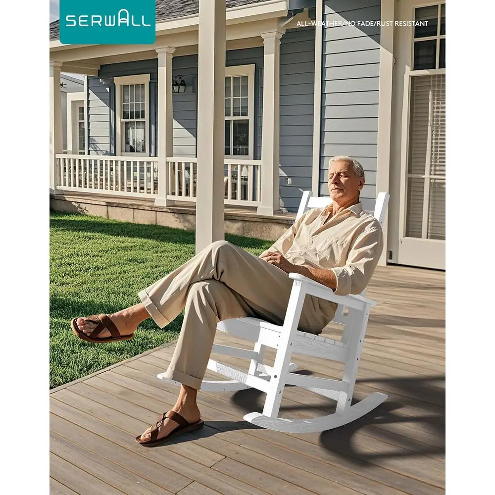 All Weather HDPE Outdoor Rocking Chair for Porch and Garden