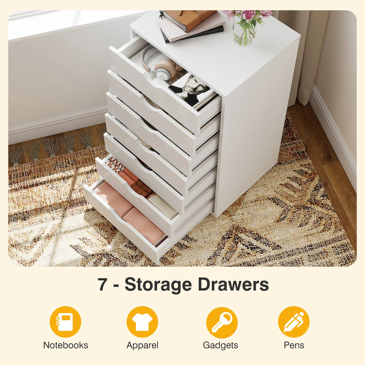 MCQ Wood Living Room Cabinet With File And Printer Storage