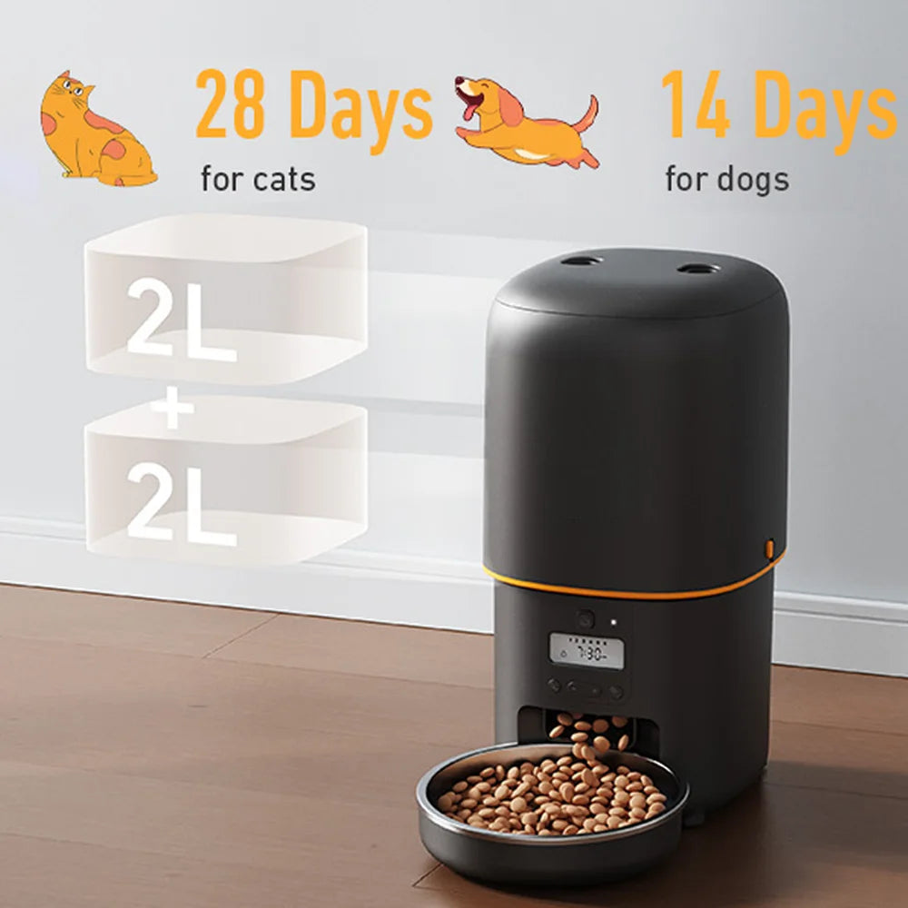 Nityers Automatic Cat Feeder With Voice Recording And Steel Bowl