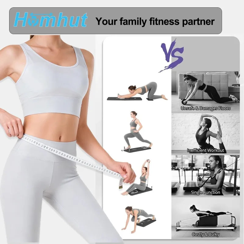Foldable Home Workout Board With Resistance Bands And Pushup Handles