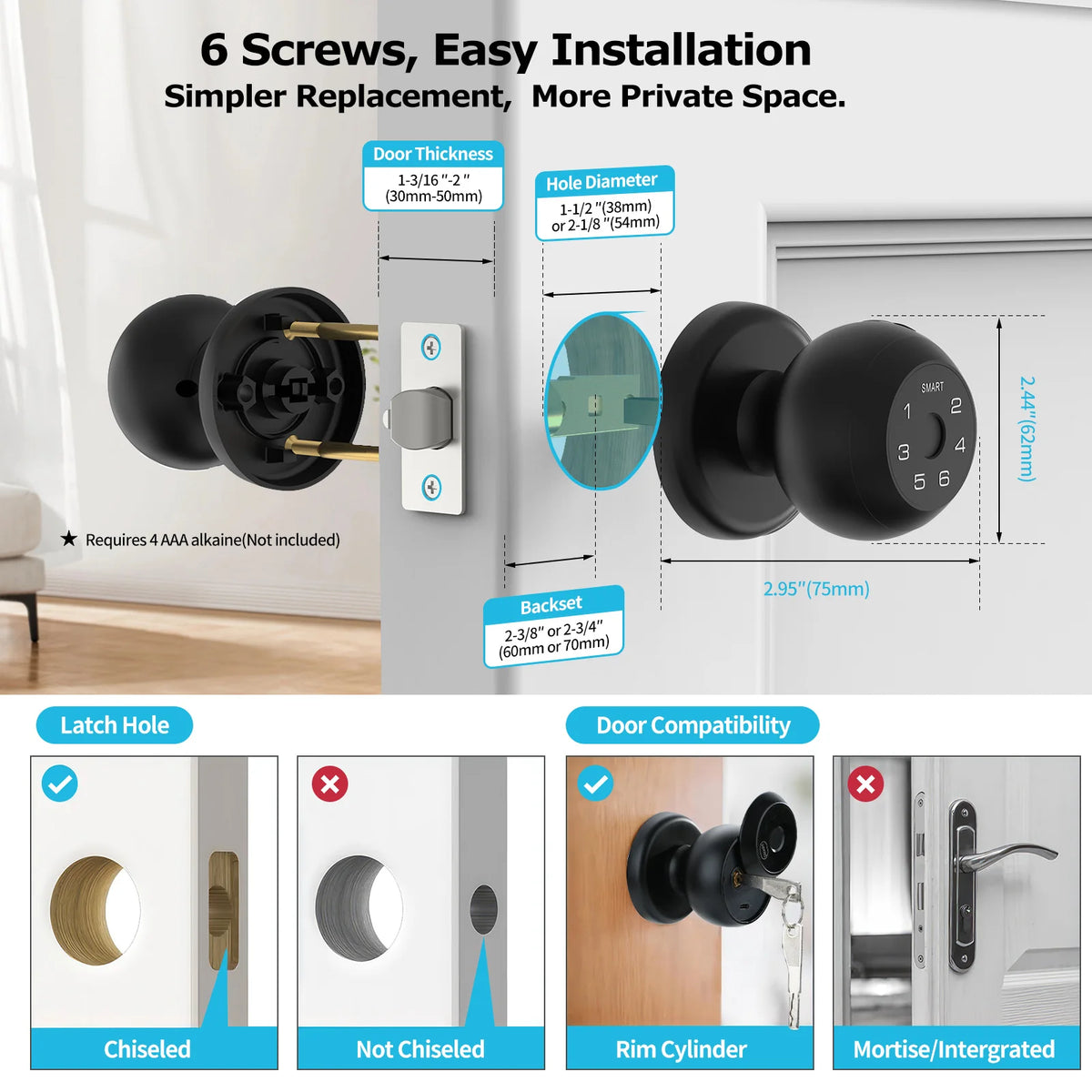 Viladepot Smart Fingerprint Door Lock With App And Keypad Access