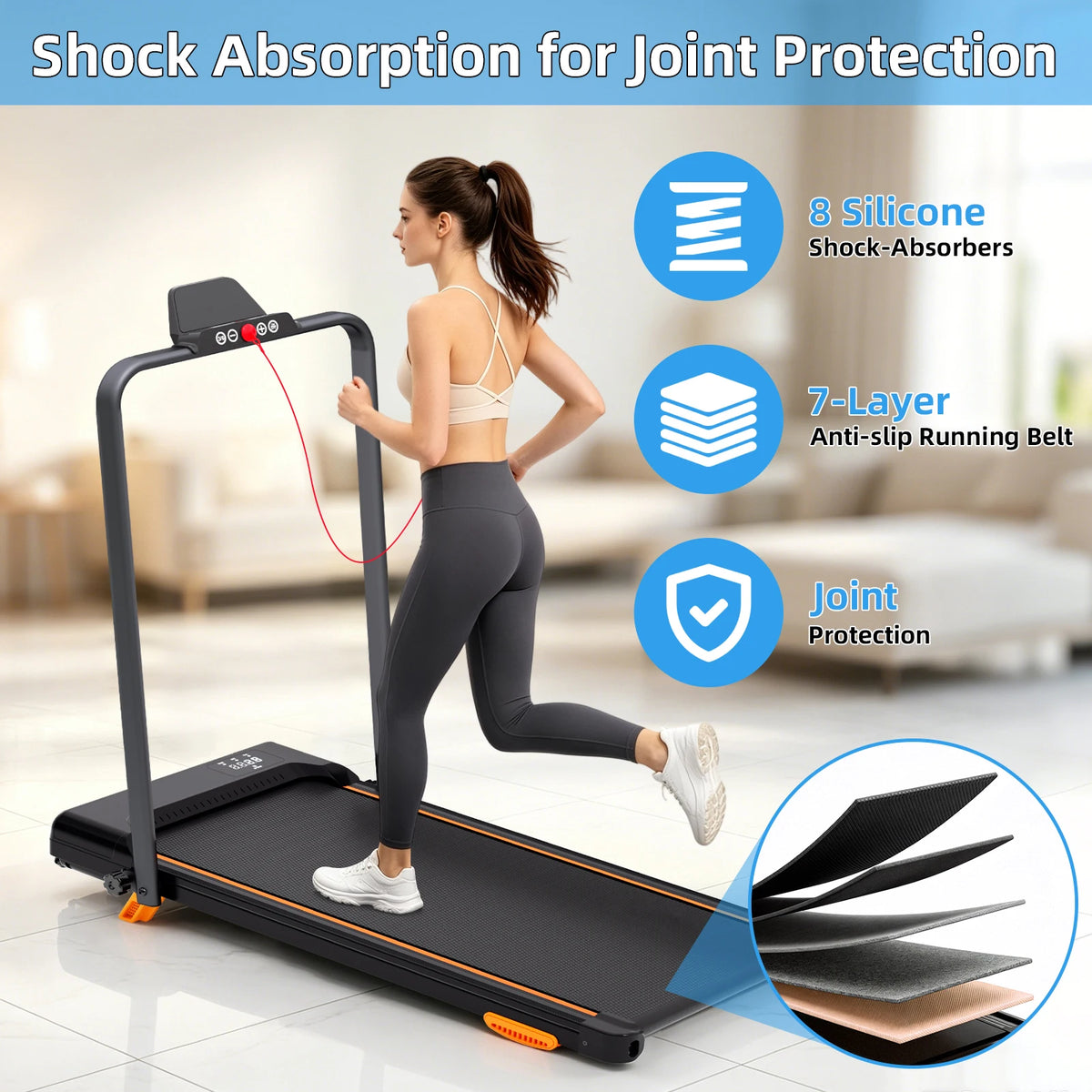 Gymheit Foldable Incline Treadmill for Home Walking and Jogging Workouts