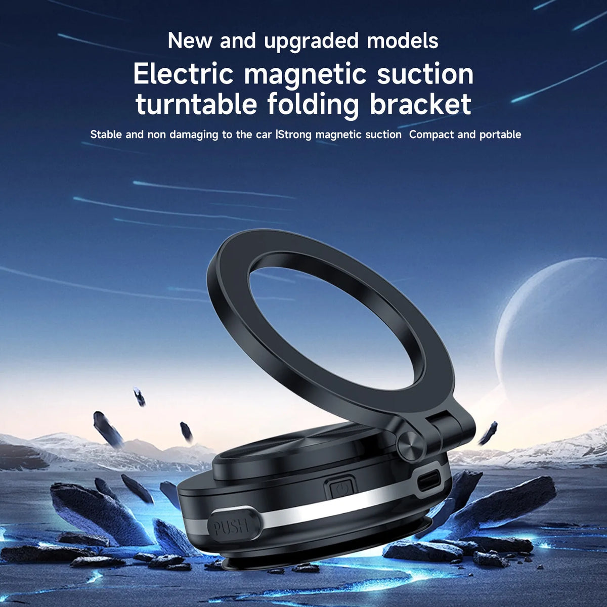 Magnetic Suction Cup Car Phone Mount With 360 Degree Rotation