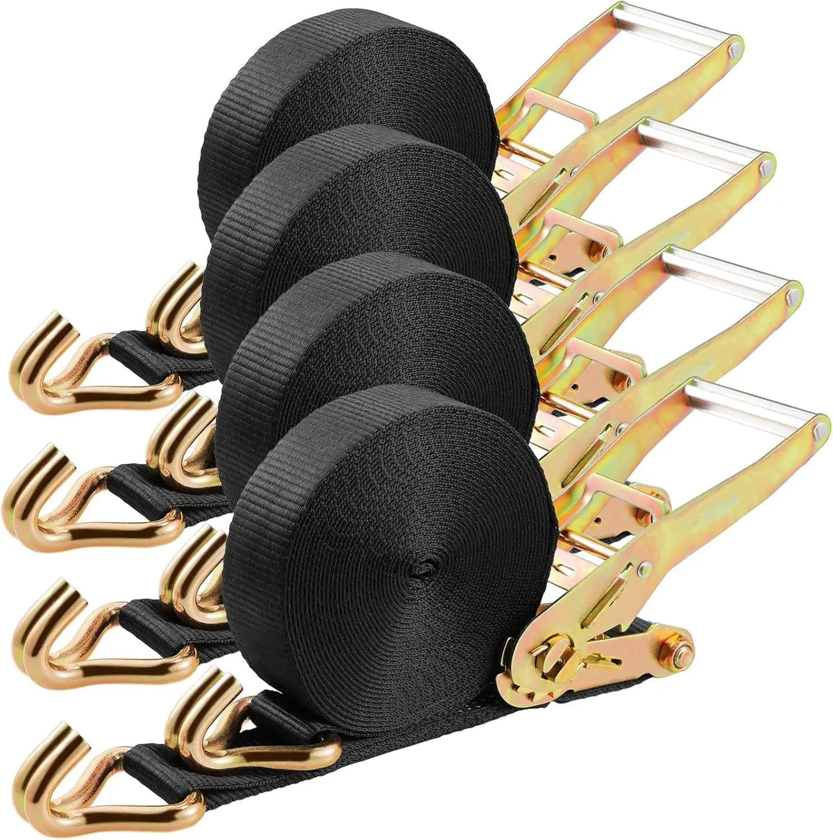 TLGREEN Heavy Duty Double J Hook Ratchet Tie Down Straps