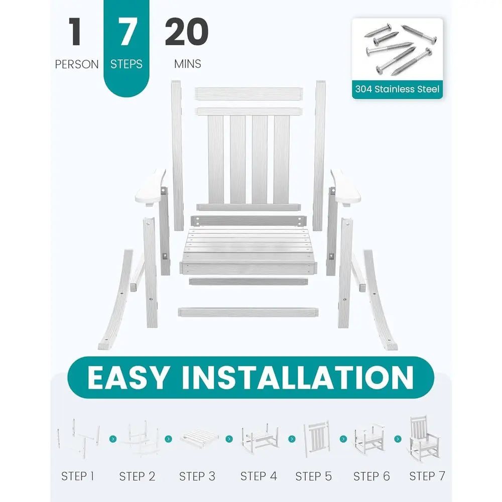 All Weather HDPE Outdoor Rocking Chair for Porch and Garden