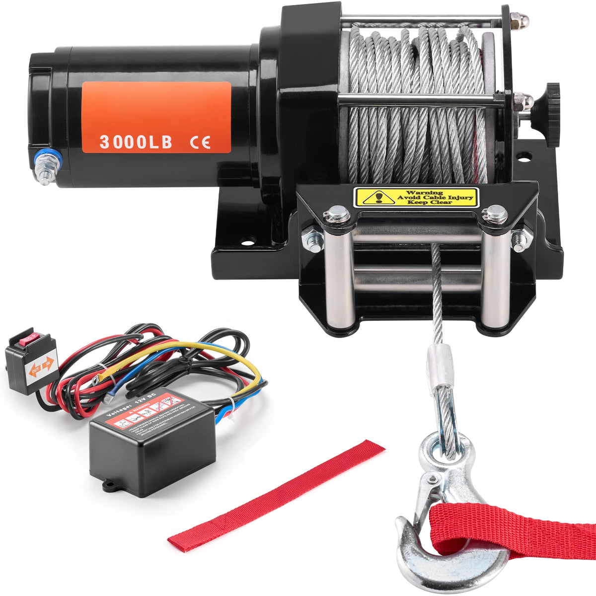SucceBuy ATV UTV 12V Electric Winch Steel Cable Wired Remote