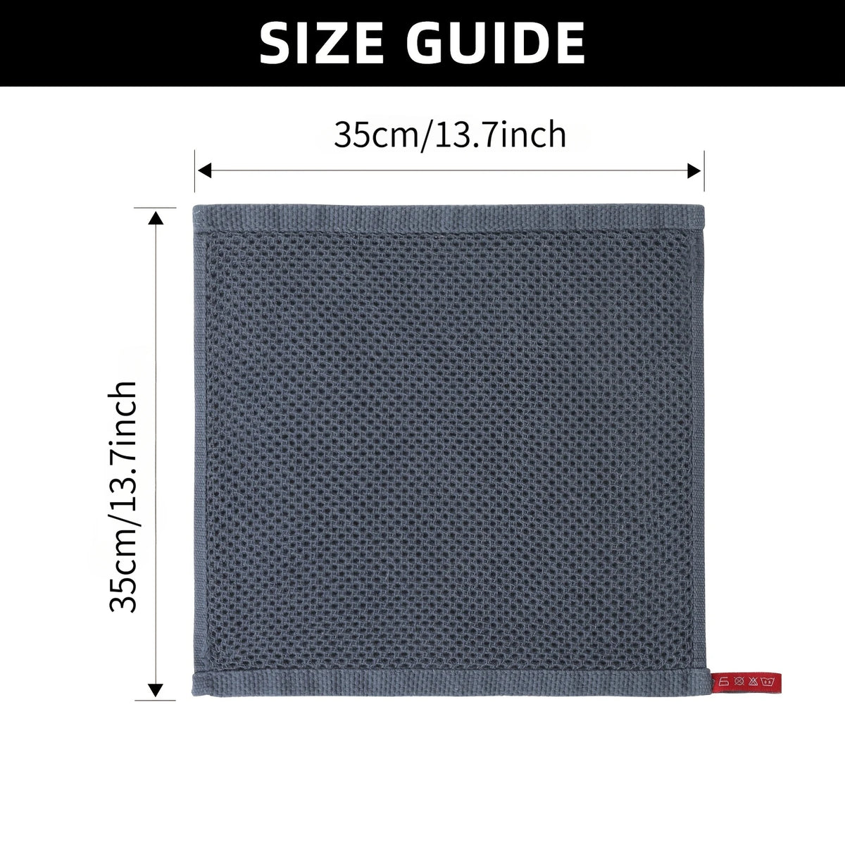 Reusable Waffle Weave Cotton Kitchen Cleaning Cloths With Hanging Hook