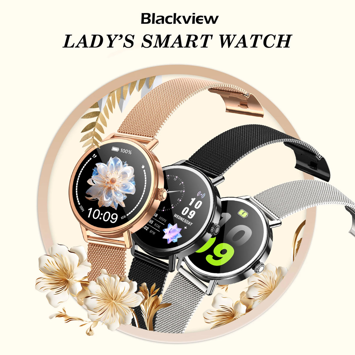 BLACKVIEW Smartwatch for Women with Fitness and Heart Rate Tracking