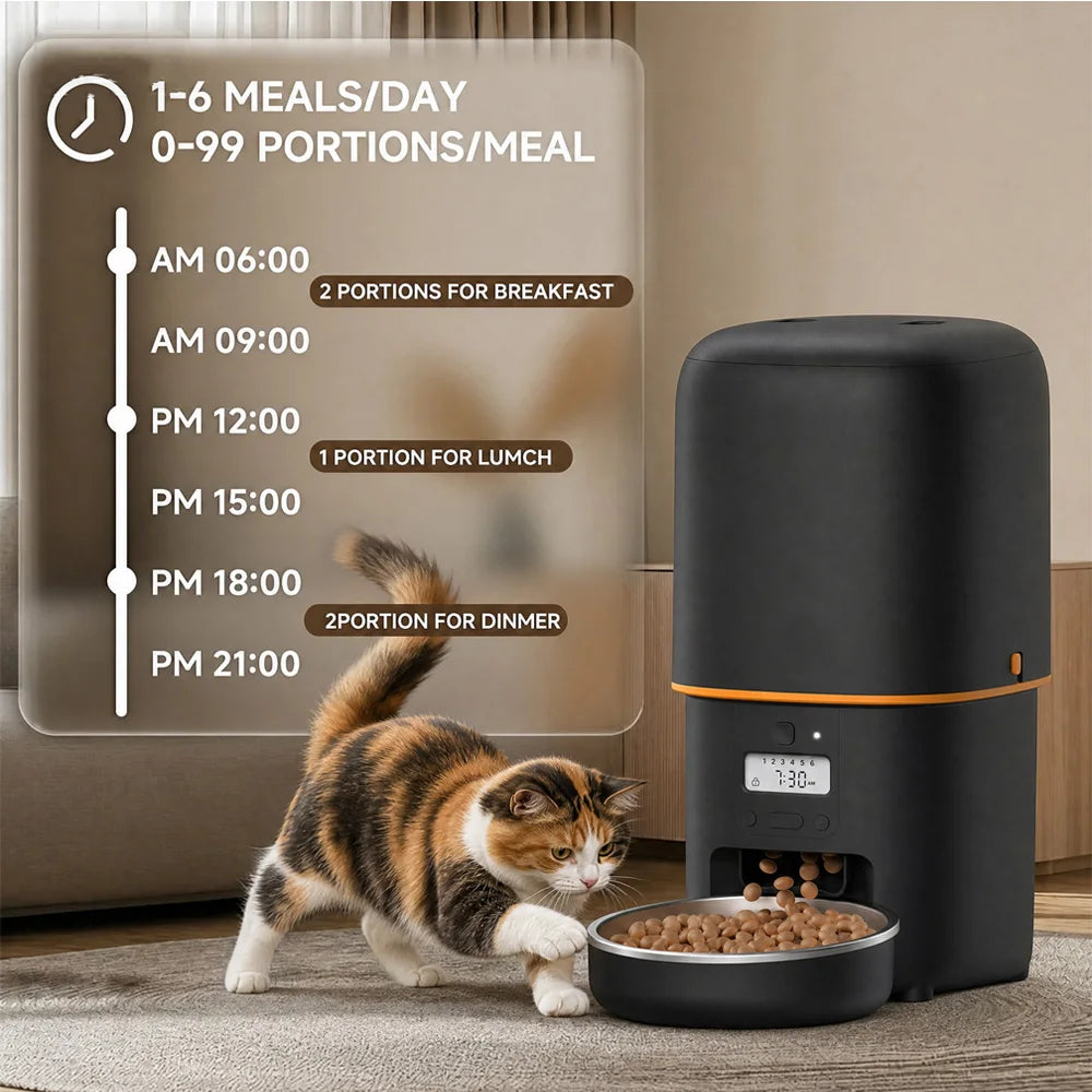 Nityers Automatic Cat Feeder With Voice Recording And Steel Bowl