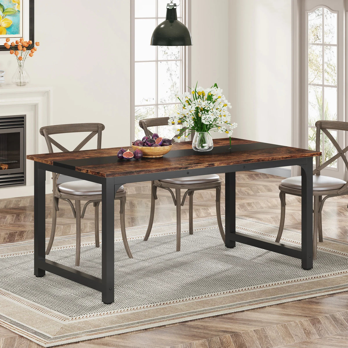 Tribesigns Industrial Dining Table for Kitchen and Dining Room
