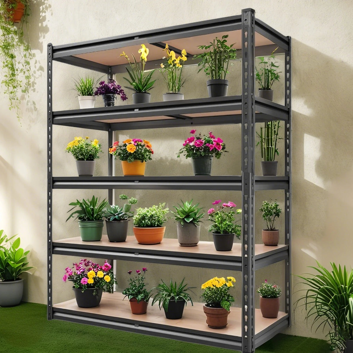 SARENZOON Heavy Duty Adjustable Metal Garage Shelving Storage Rack