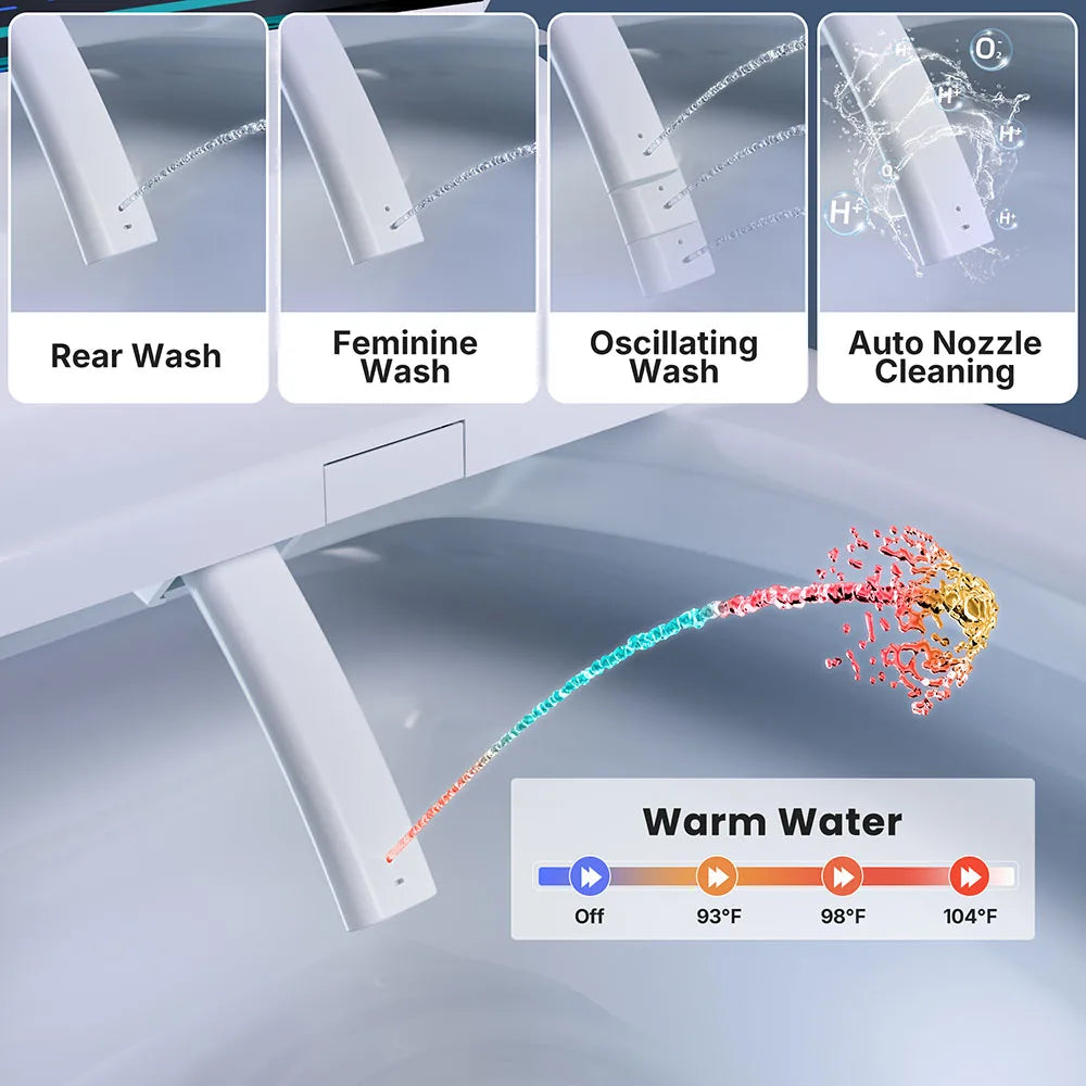 SANYIPACE Heated Bidet Toilet Seat With Warm Water Dryer