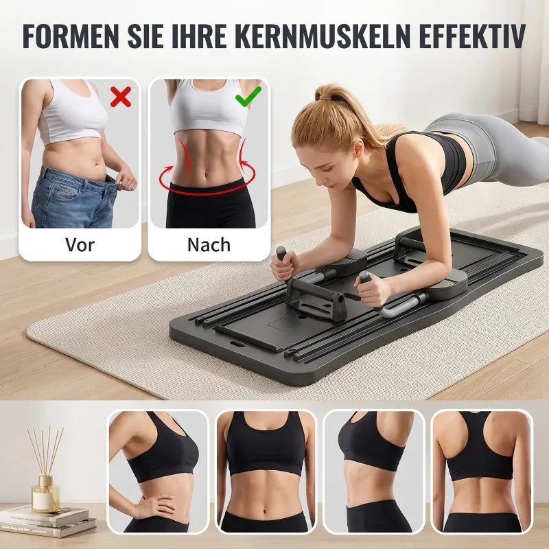 Foldable Home Workout Board With Resistance Bands And Pushup Handles