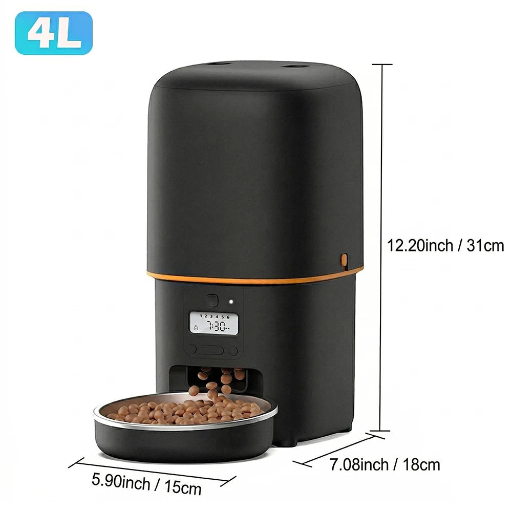 Nityers Automatic Cat Feeder With Voice Recording And Steel Bowl