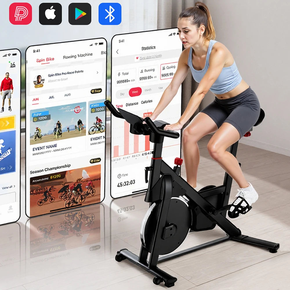 LACUFFY 32 Level Magnetic Resistance Exercise Bike for Home