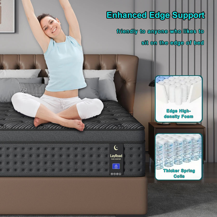 LayRoad Memory Foam Pocket Spring Mattress With Pressure Relief