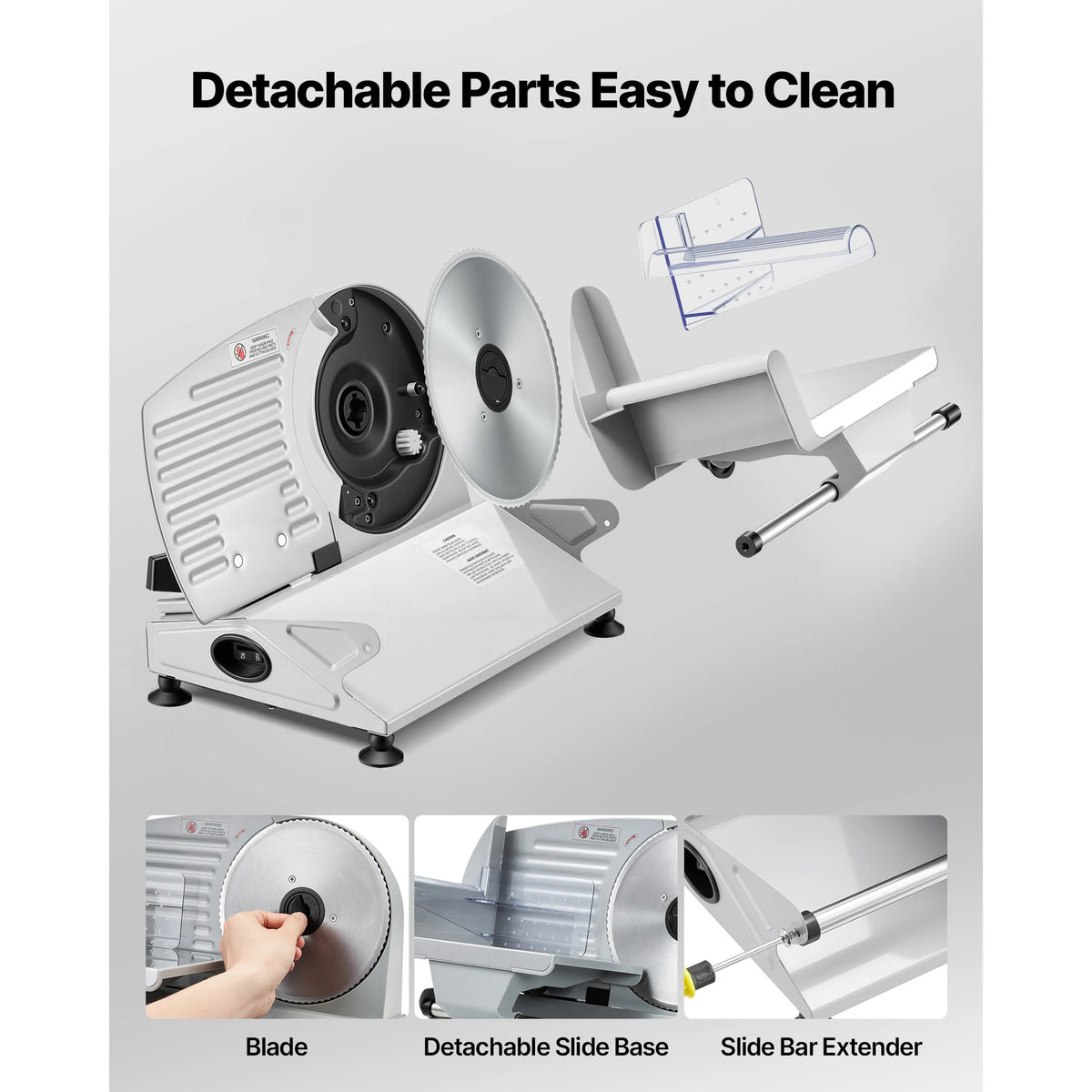 SucceBuy Electric Meat Slicer With Adjustable Thickness And Dual Blades
