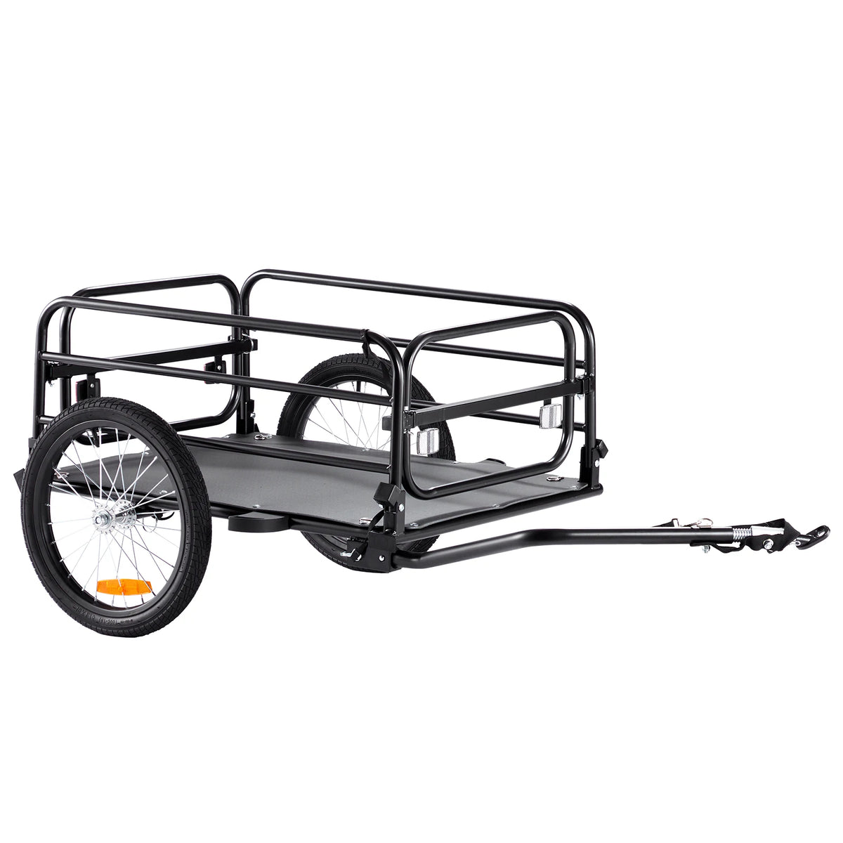 SucceBuy Foldable Bike Cargo Trailer With Universal Hitch and Compact Storage