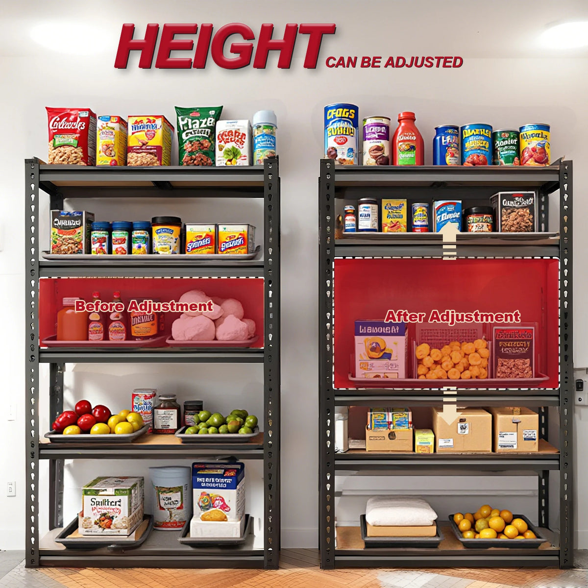 SARENZOON Heavy Duty Adjustable Metal Garage Shelving Storage Rack
