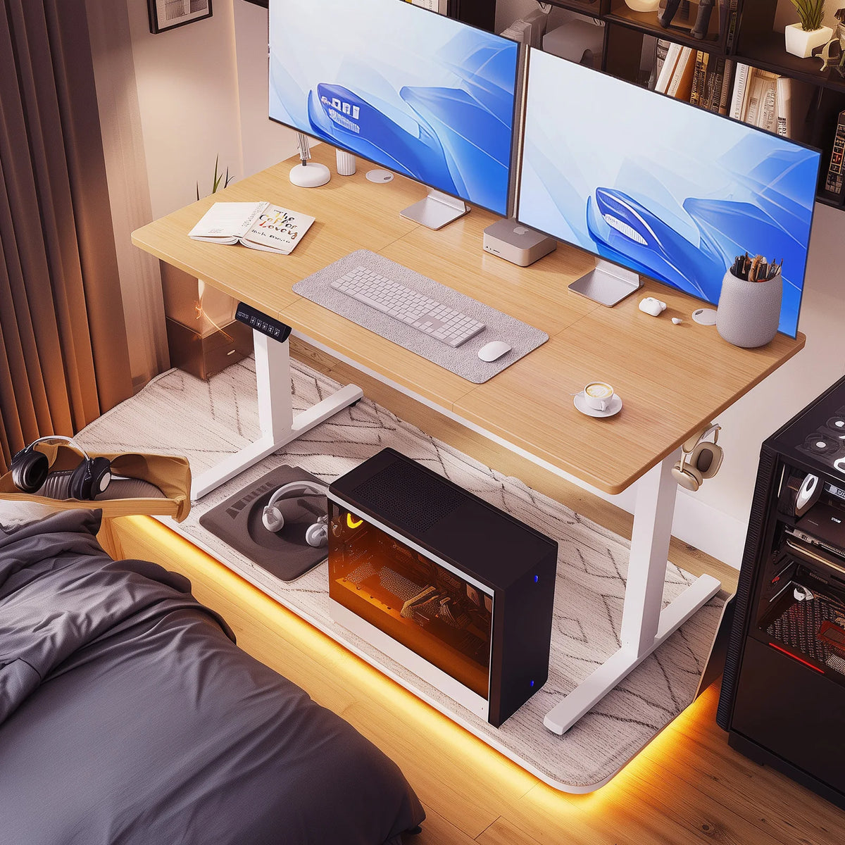 JHK Electric Height Adjustable Standing Desk For Office Workstation