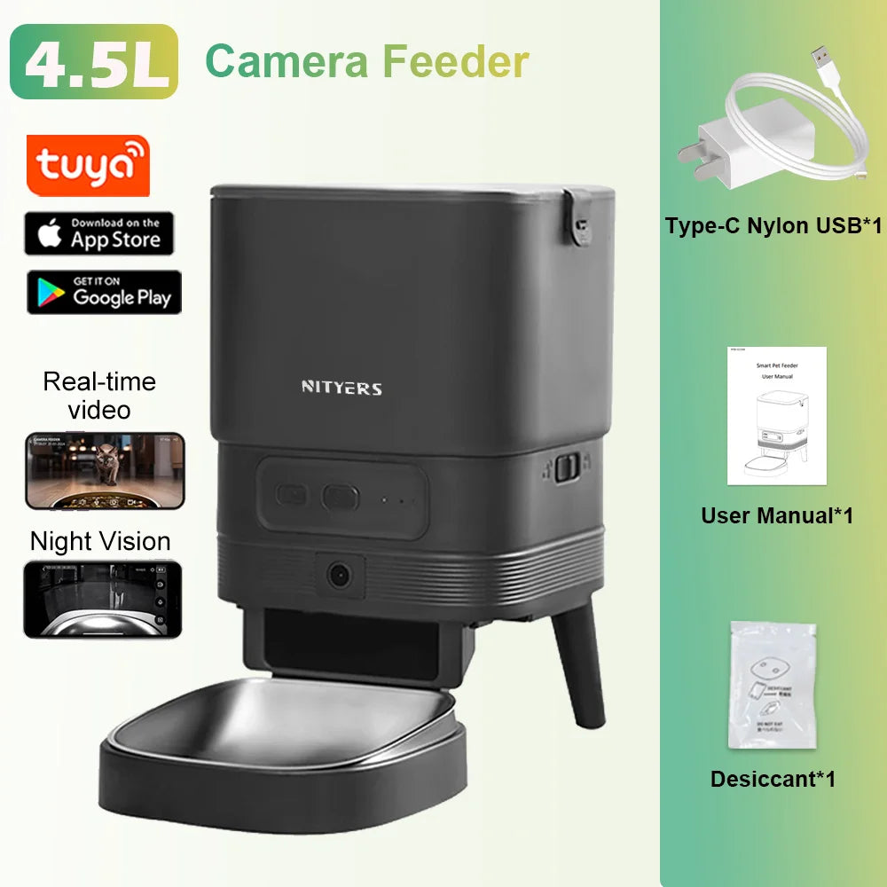 Nityers Automatic Pet Feeder With Portion Control And Voice Recorder