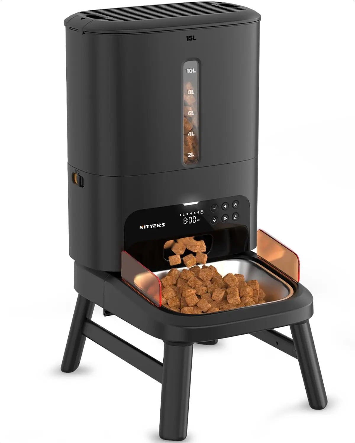 Automatic Large Breed Dog Feeder With Clog Resistant Food Dispensing