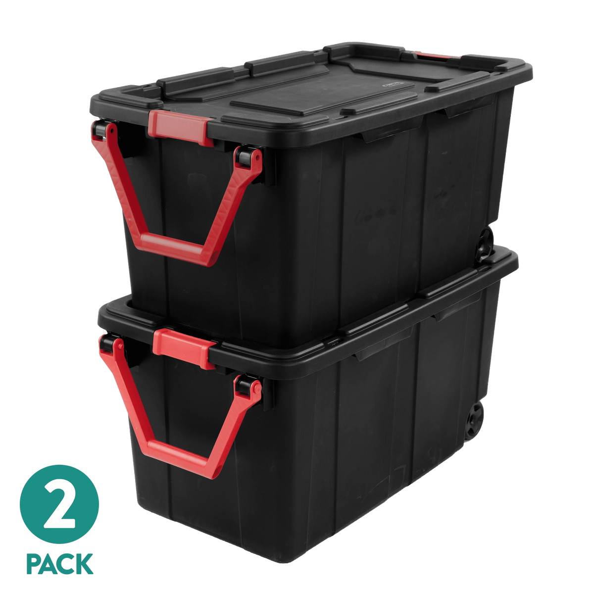Sterilite Industrial Wheeled Plastic Storage Bin With Convenient Handle